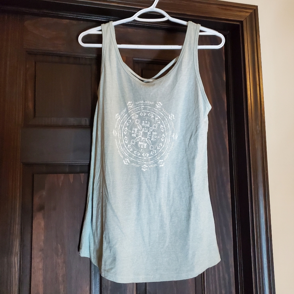 Columbia M Light Blue and White Tank Top